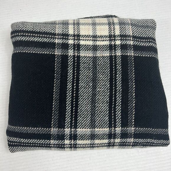 STEVE MADDEN Womens Plaid Poncho Grey & Black One Size Fits Most Herringbone - Picture 10 of 10